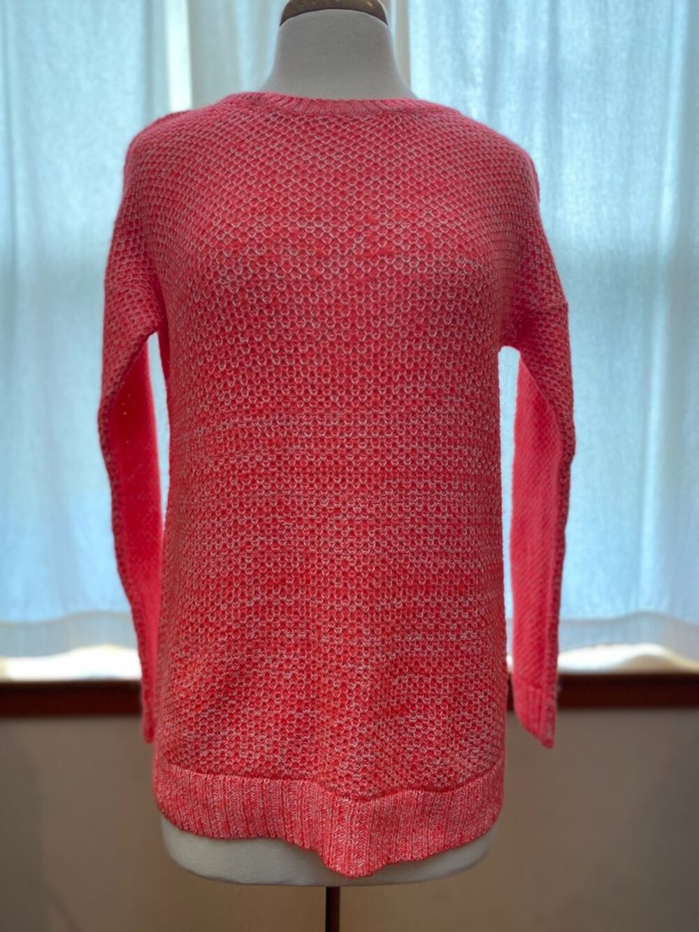 SO Heritage bright coral pullover sweater, L